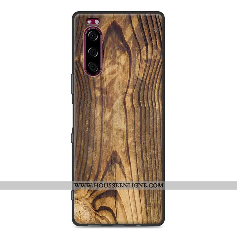 Housse Sony Xperia 5 Protection Modèle Fleurie Fluide Doux Étui Simple Gris Téléphone Portable