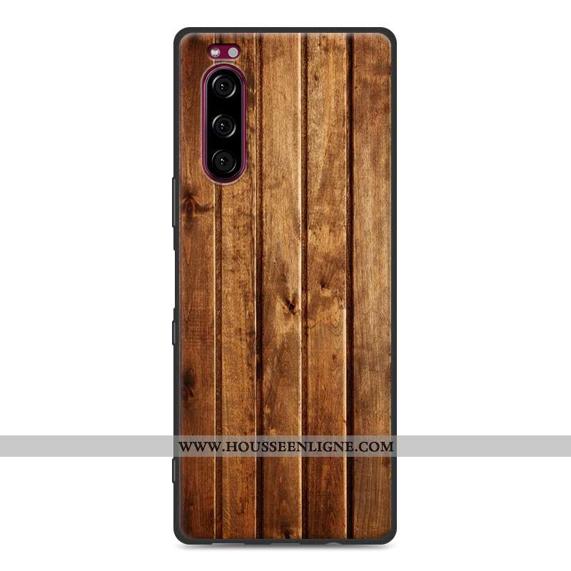Housse Sony Xperia 5 Protection Modèle Fleurie Fluide Doux Étui Simple Gris Téléphone Portable