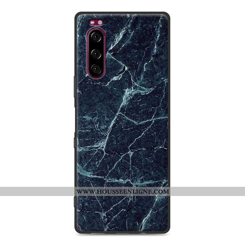 Housse Sony Xperia 5 Protection Modèle Fleurie Fluide Doux Étui Simple Gris Téléphone Portable