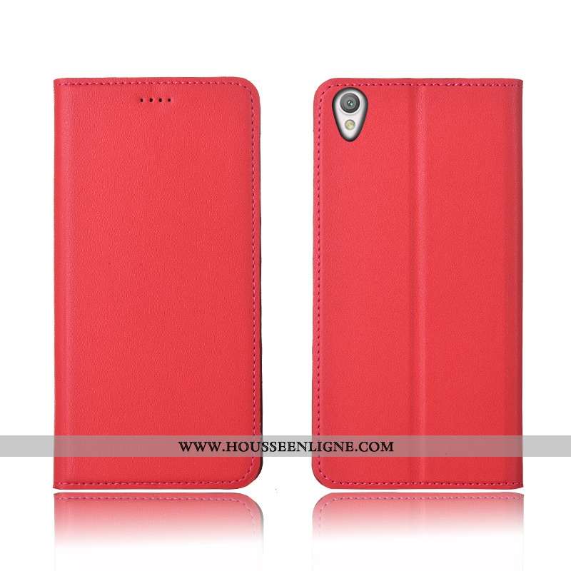 Housse Sony Xperia L1 Cuir Véritable Cuir Nouveau Tout Compris Silicone Étui Incassable Bleu