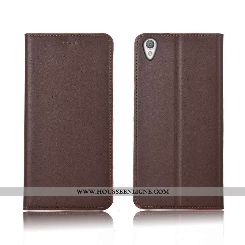 Housse Sony Xperia L1 Cuir Véritable Cuir Nouveau Tout Compris Silicone Étui Incassable Bleu