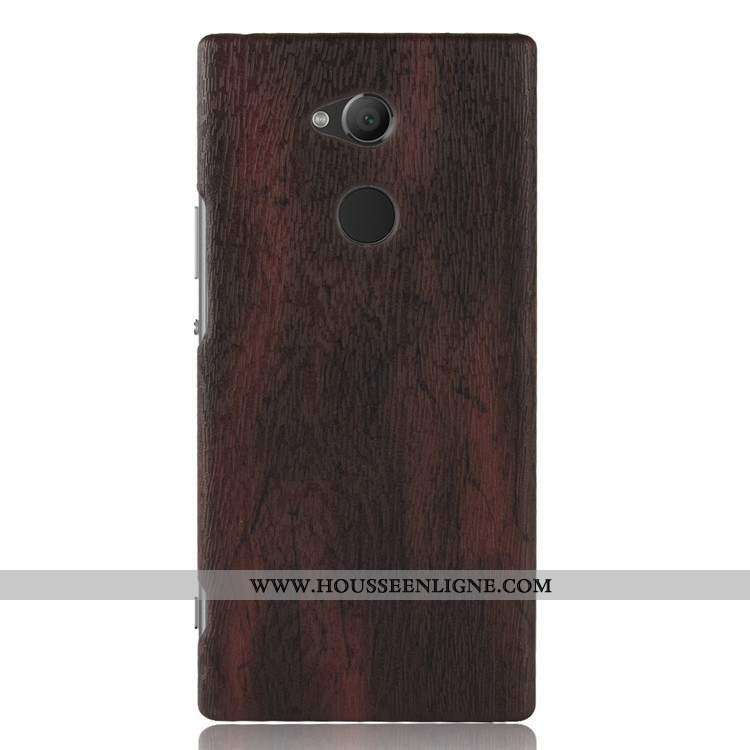Housse Sony Xperia L2 En Bois Cuir Téléphone Portable Étui Qualité Coque Résistant À L'usure Marron