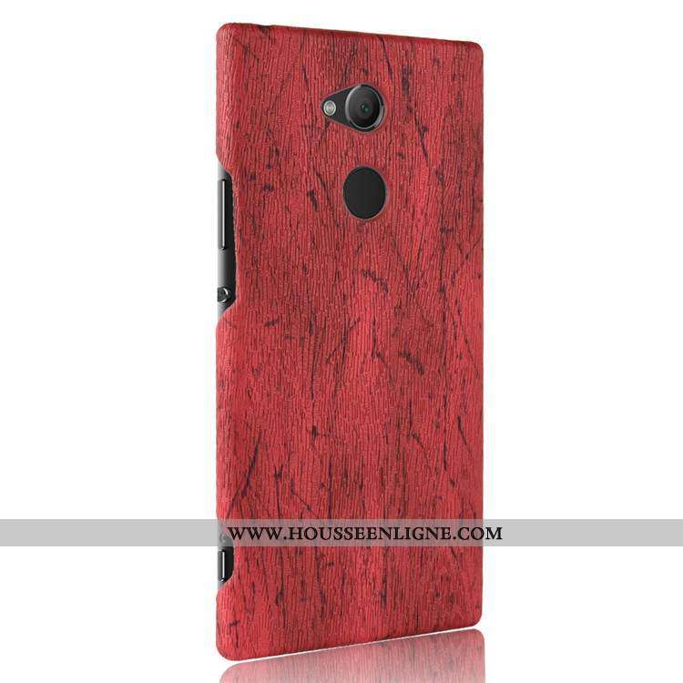 Housse Sony Xperia L2 En Bois Cuir Téléphone Portable Étui Qualité Coque Résistant À L'usure Marron
