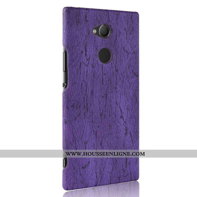 Housse Sony Xperia L2 En Bois Cuir Téléphone Portable Étui Qualité Coque Résistant À L'usure Marron