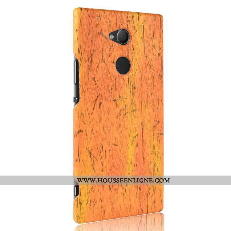 Housse Sony Xperia L2 En Bois Cuir Téléphone Portable Étui Qualité Coque Résistant À L'usure Marron