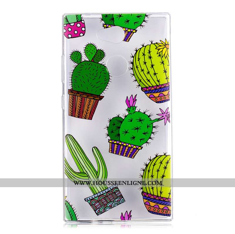 Housse Sony Xperia L2 Fluide Doux Dessin Animé Téléphone Portable Charmant Vert Étui Coque Verte