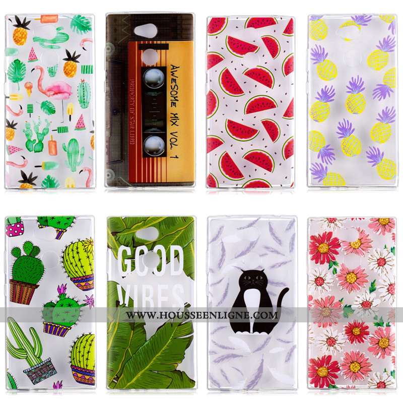 Housse Sony Xperia L2 Fluide Doux Dessin Animé Téléphone Portable Charmant Vert Étui Coque Verte