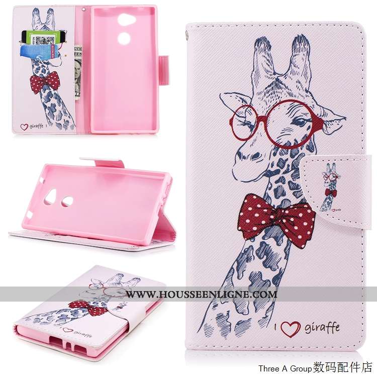 Housse Sony Xperia L2 Fluide Doux Silicone Téléphone Portable Blanc Cuir Coque Carte Blanche