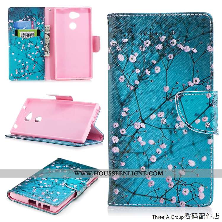 Housse Sony Xperia L2 Fluide Doux Silicone Téléphone Portable Blanc Cuir Coque Carte Blanche