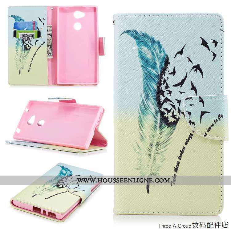 Housse Sony Xperia L2 Fluide Doux Silicone Téléphone Portable Blanc Cuir Coque Carte Blanche