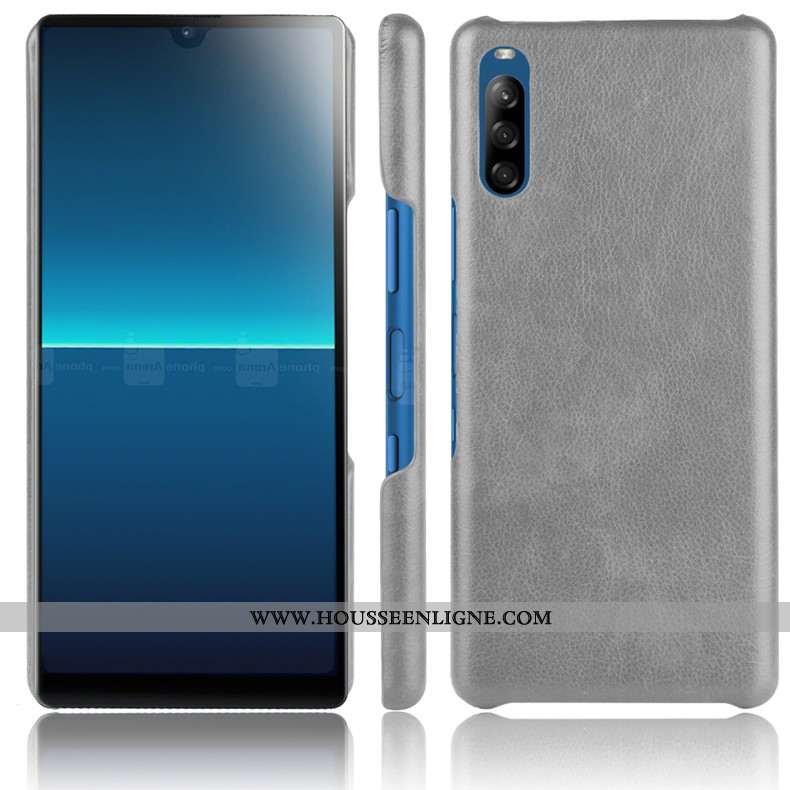 Housse Sony Xperia L4 Protection Délavé En Daim Étui Incassable Gris Difficile Coque