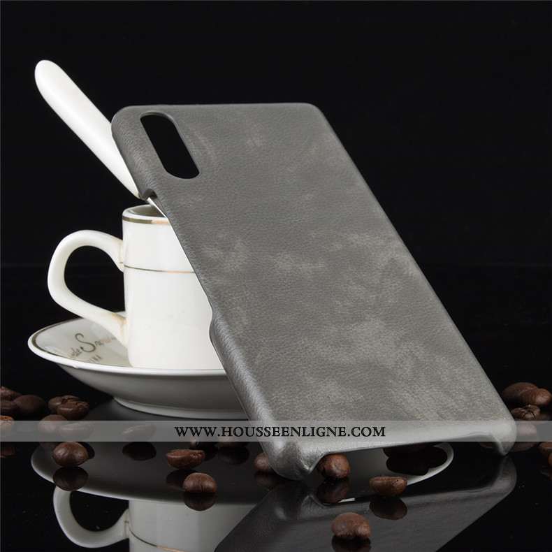 Housse Sony Xperia L4 Protection Délavé En Daim Étui Incassable Gris Difficile Coque