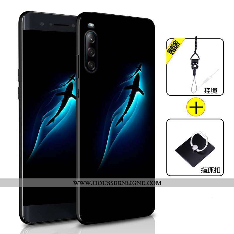 Housse Sony Xperia L4 Protection Tendance Fluide Doux Incassable Étui Bleu Marin Téléphone Portable 