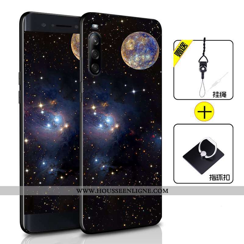 Housse Sony Xperia L4 Protection Tendance Fluide Doux Incassable Étui Bleu Marin Téléphone Portable 