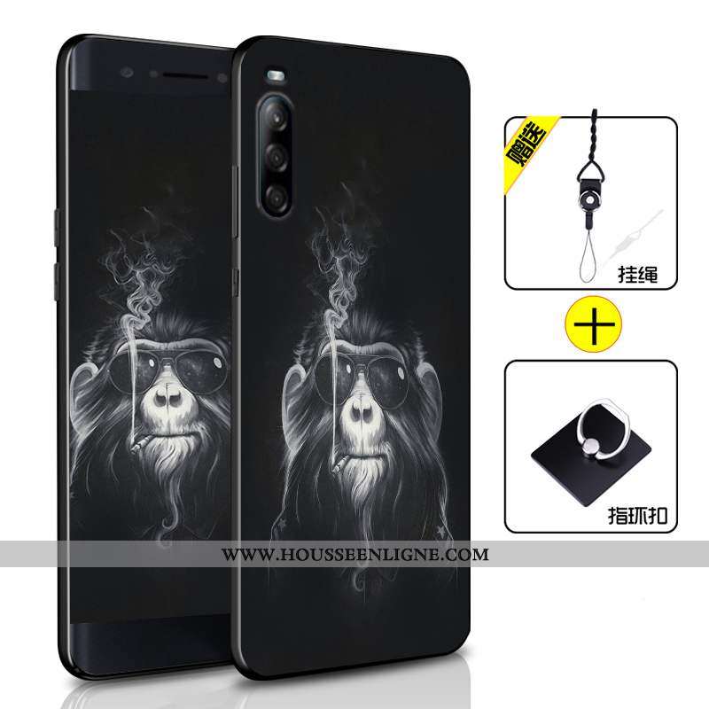 Housse Sony Xperia L4 Protection Tendance Fluide Doux Incassable Étui Bleu Marin Téléphone Portable 