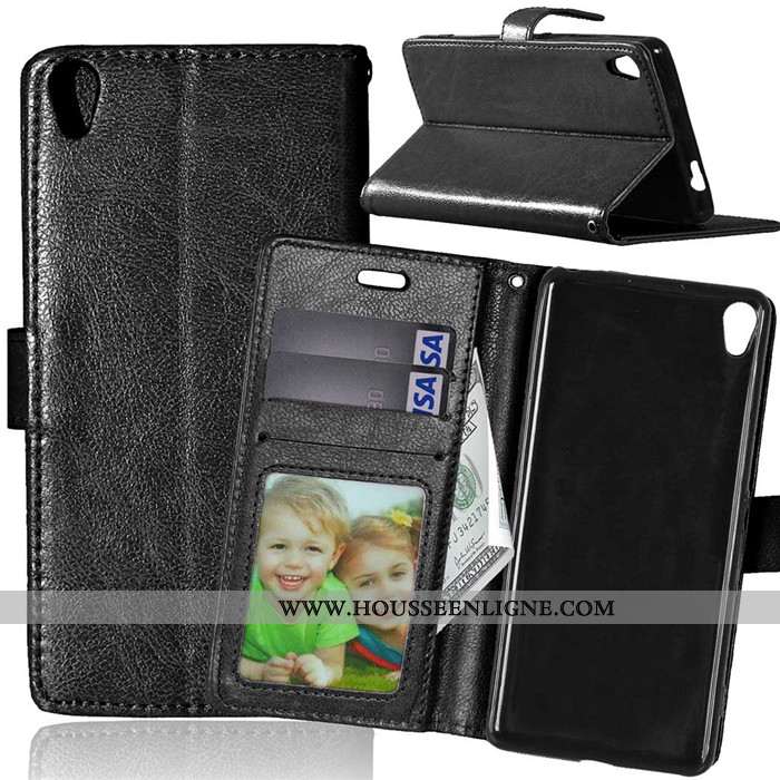 Housse Sony Xperia Xa Fluide Doux Silicone Portefeuille Coque Marron Téléphone Portable Protection