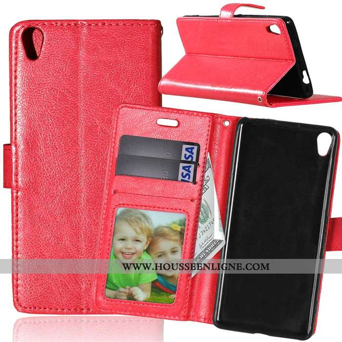Housse Sony Xperia Xa Fluide Doux Silicone Portefeuille Coque Marron Téléphone Portable Protection