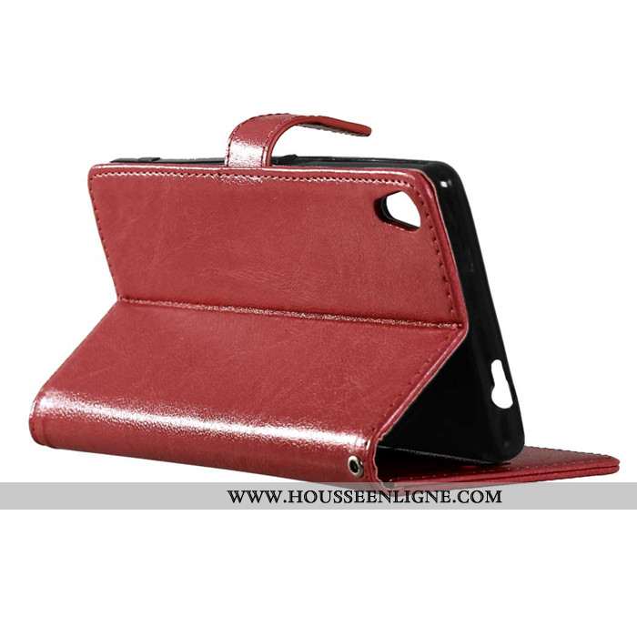Housse Sony Xperia Xa Fluide Doux Silicone Portefeuille Coque Marron Téléphone Portable Protection