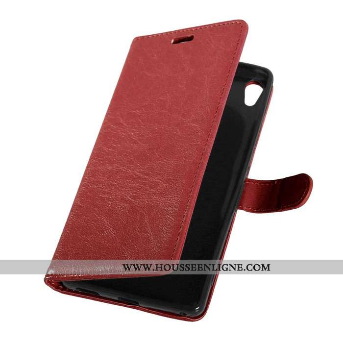 Housse Sony Xperia Xa Fluide Doux Silicone Portefeuille Coque Marron Téléphone Portable Protection