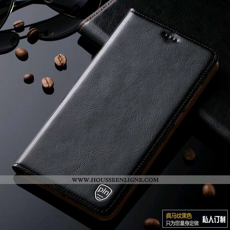Housse Sony Xperia Xa1 Plus Cuir Véritable Cuir Incassable Cuir Haut Coque Luxe Gris