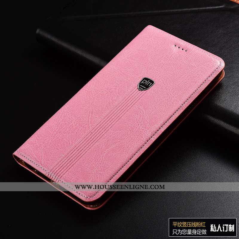Housse Sony Xperia Xa1 Plus Cuir Véritable Cuir Rose Protection Incassable Téléphone Portable