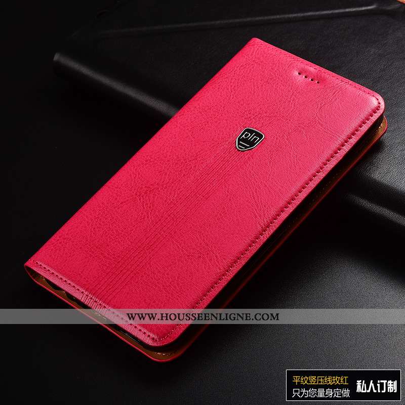 Housse Sony Xperia Xa1 Plus Cuir Véritable Cuir Rose Protection Incassable Téléphone Portable