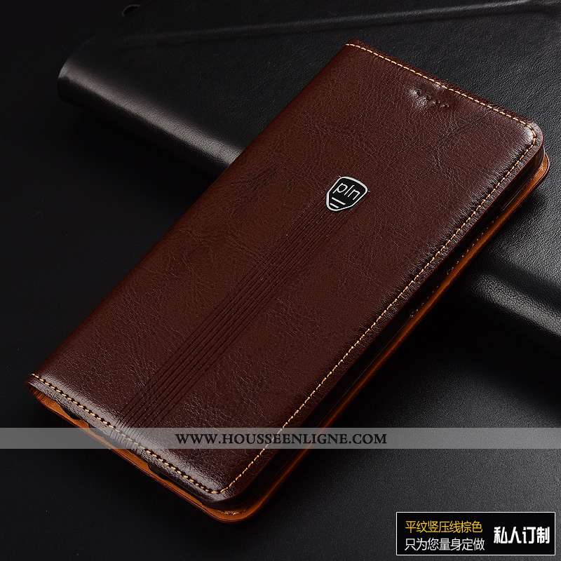 Housse Sony Xperia Xa1 Plus Cuir Véritable Cuir Rose Protection Incassable Téléphone Portable