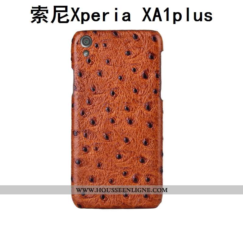 Housse Sony Xperia Xa1 Plus Cuir Véritable Modèle Fleurie Étui Personnalité Couvercle Arrière Téléph