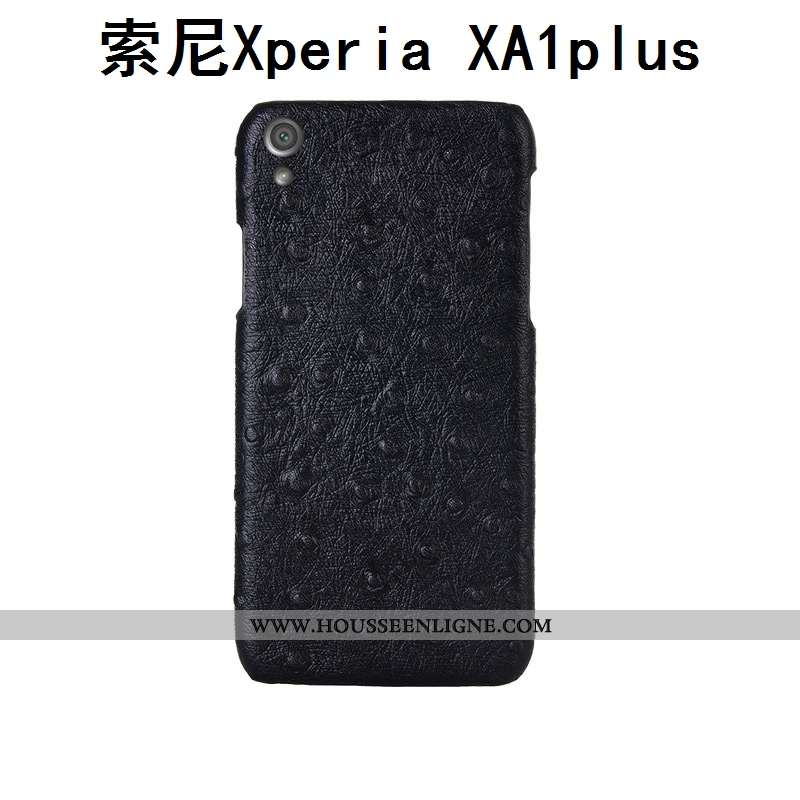 Housse Sony Xperia Xa1 Plus Cuir Véritable Modèle Fleurie Étui Personnalité Couvercle Arrière Téléph