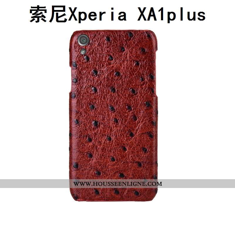 Housse Sony Xperia Xa1 Plus Cuir Véritable Modèle Fleurie Étui Personnalité Couvercle Arrière Téléph