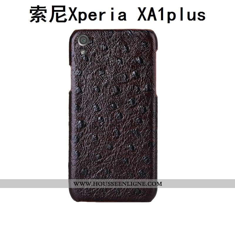 Housse Sony Xperia Xa1 Plus Cuir Véritable Modèle Fleurie Étui Personnalité Couvercle Arrière Téléph