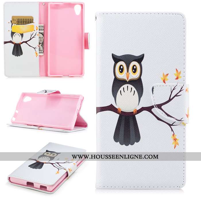 Housse Sony Xperia Xa1 Plus Dessin Animé Cuir Clamshell Étui Incassable Silicone Protection Noir