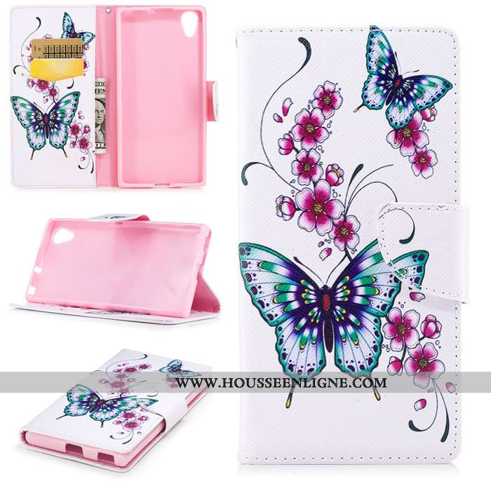 Housse Sony Xperia Xa1 Plus Dessin Animé Cuir Clamshell Étui Incassable Silicone Protection Noir
