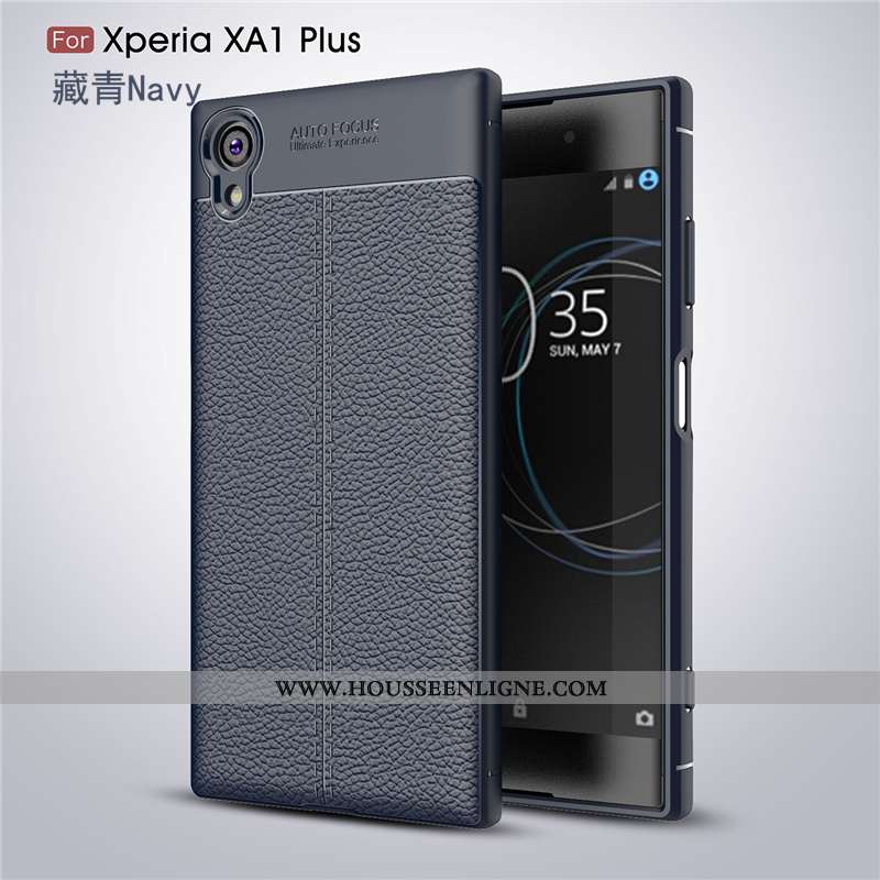 Housse Sony Xperia Xa1 Plus Personnalité Créatif Étoile Incassable Cuir Protection Business Noir