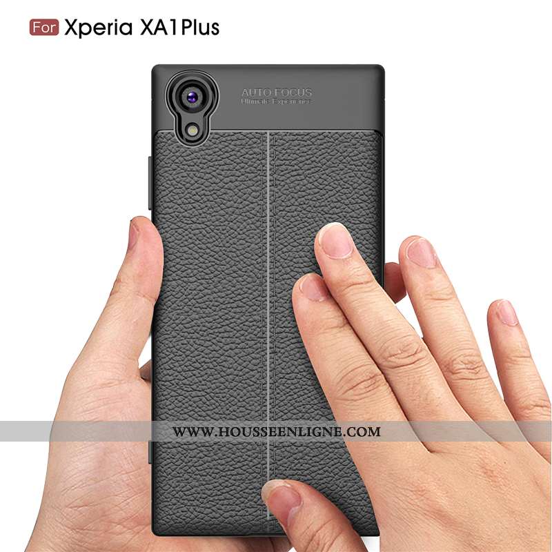 Housse Sony Xperia Xa1 Plus Personnalité Créatif Étoile Incassable Cuir Protection Business Noir