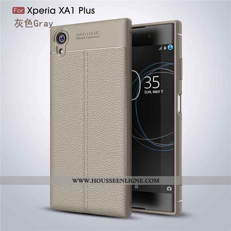 Housse Sony Xperia Xa1 Plus Personnalité Créatif Étoile Incassable Cuir Protection Business Noir