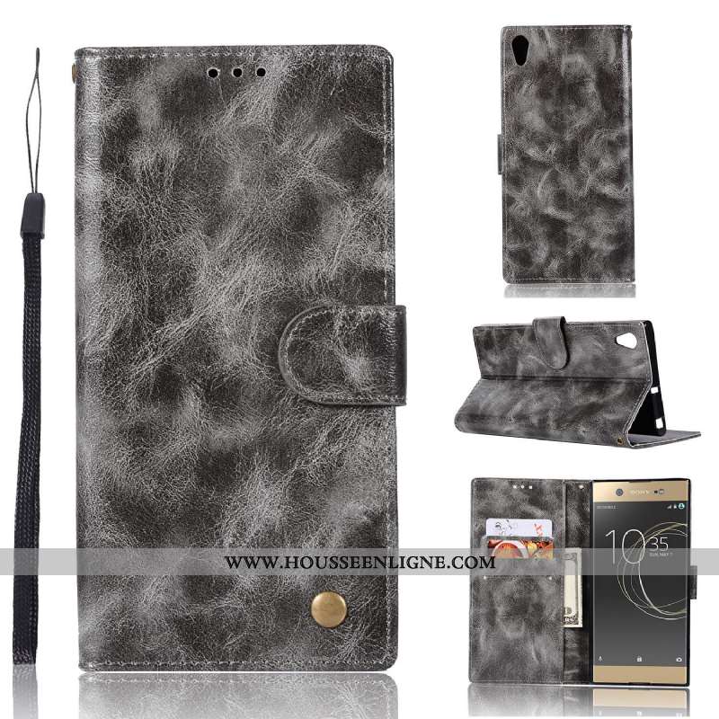 Housse Sony Xperia Xa1 Plus Protection Cuir Téléphone Portable Étui Rouge Tout Compris Coque