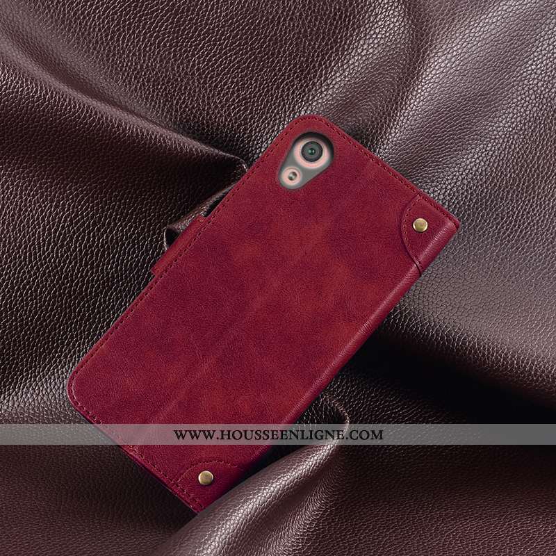 Housse Sony Xperia Xa1 Ultra Cuir Protection Coque Téléphone Portable Étui Rouge