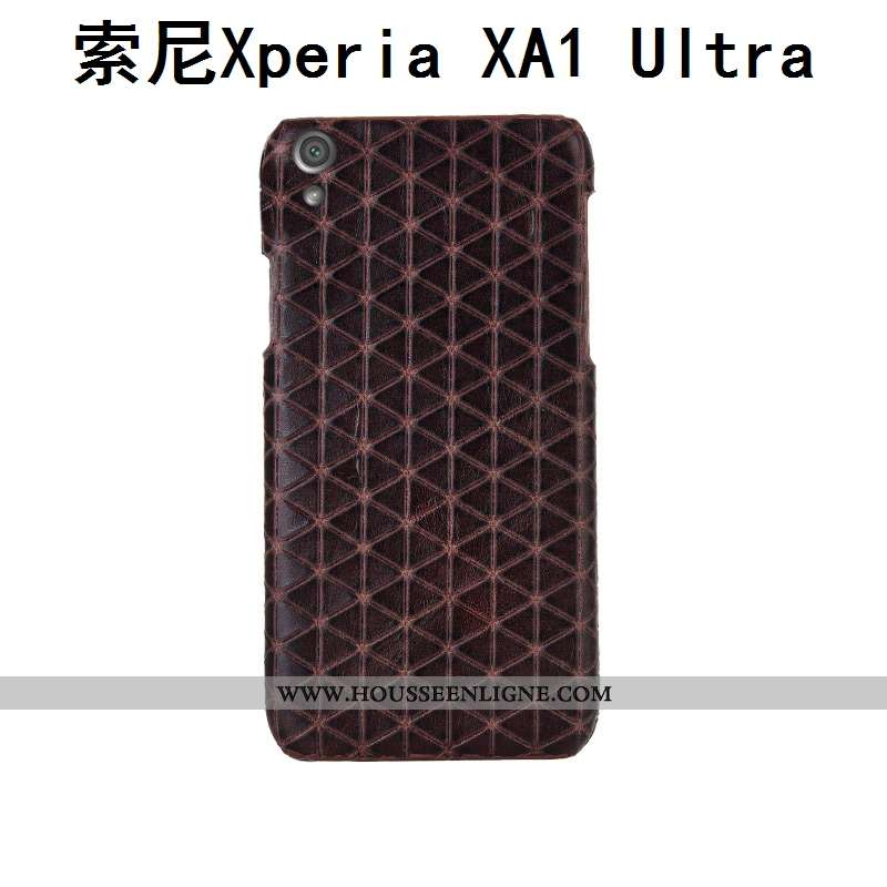 Housse Sony Xperia Xa1 Ultra Cuir Véritable Protection Incassable Marron Téléphone Portable Couvercl