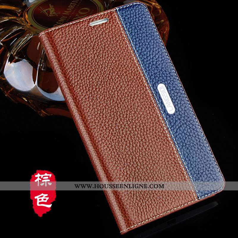 Housse Sony Xperia Xa1 Ultra Protection Cuir Véritable Marron Coque Téléphone Portable Cuir Étui