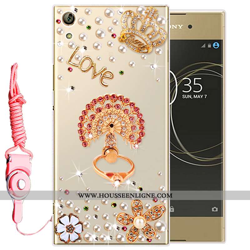 Housse Sony Xperia Xa1 Ultra Protection Fluide Doux Coque Étui Téléphone Portable Silicone Or Doré