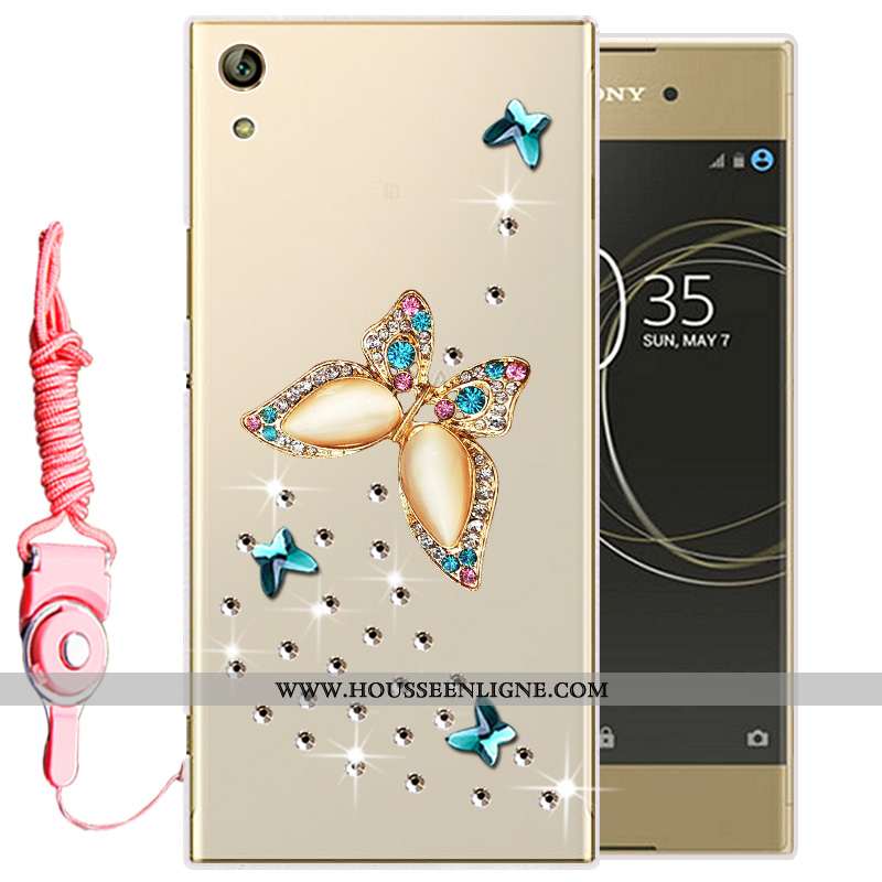 Housse Sony Xperia Xa1 Ultra Protection Fluide Doux Coque Étui Téléphone Portable Silicone Or Doré