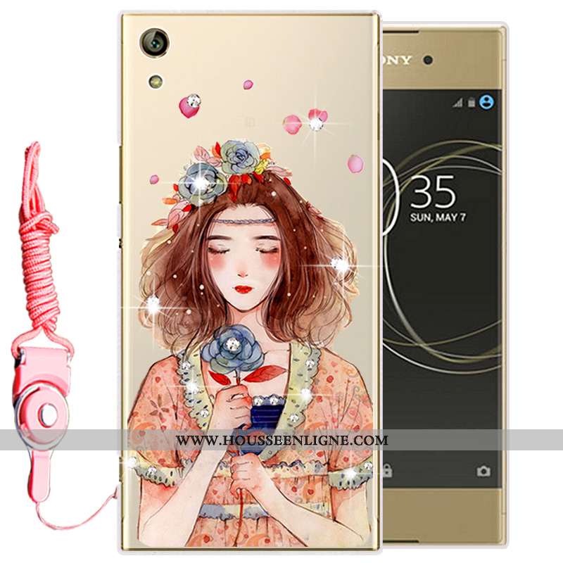 Housse Sony Xperia Xa1 Ultra Protection Fluide Doux Coque Étui Téléphone Portable Silicone Or Doré