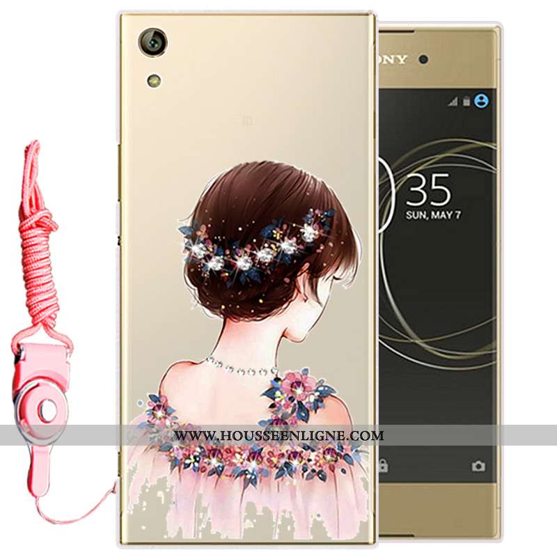 Housse Sony Xperia Xa1 Ultra Protection Fluide Doux Coque Étui Téléphone Portable Silicone Or Doré