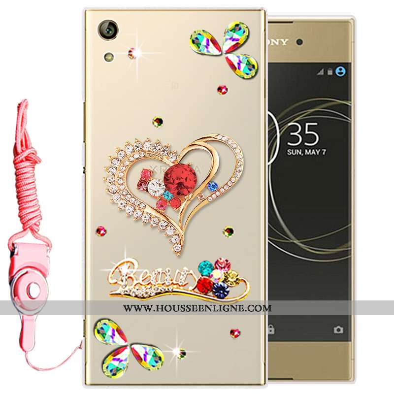 Housse Sony Xperia Xa1 Ultra Protection Fluide Doux Coque Étui Téléphone Portable Silicone Or Doré