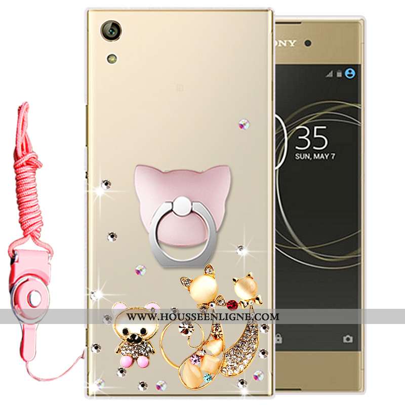 Housse Sony Xperia Xa1 Ultra Protection Fluide Doux Coque Étui Téléphone Portable Silicone Or Doré