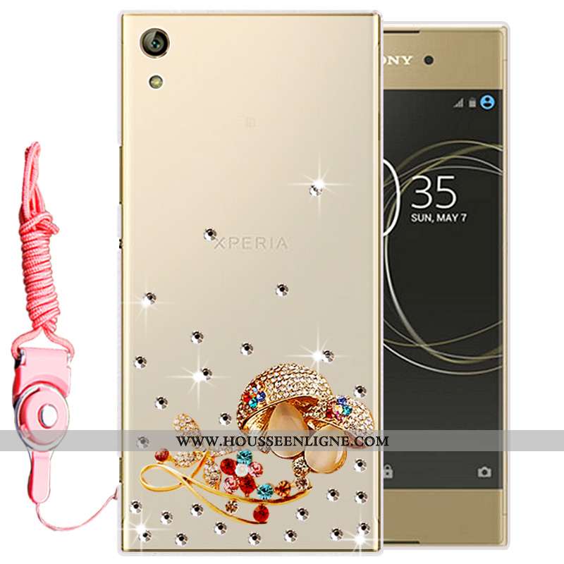 Housse Sony Xperia Xa1 Ultra Protection Fluide Doux Coque Étui Téléphone Portable Silicone Or Doré