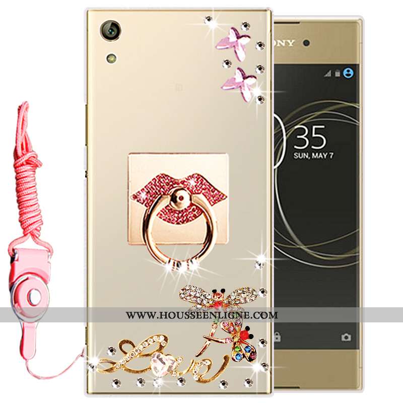 Housse Sony Xperia Xa1 Ultra Protection Fluide Doux Coque Étui Téléphone Portable Silicone Or Doré