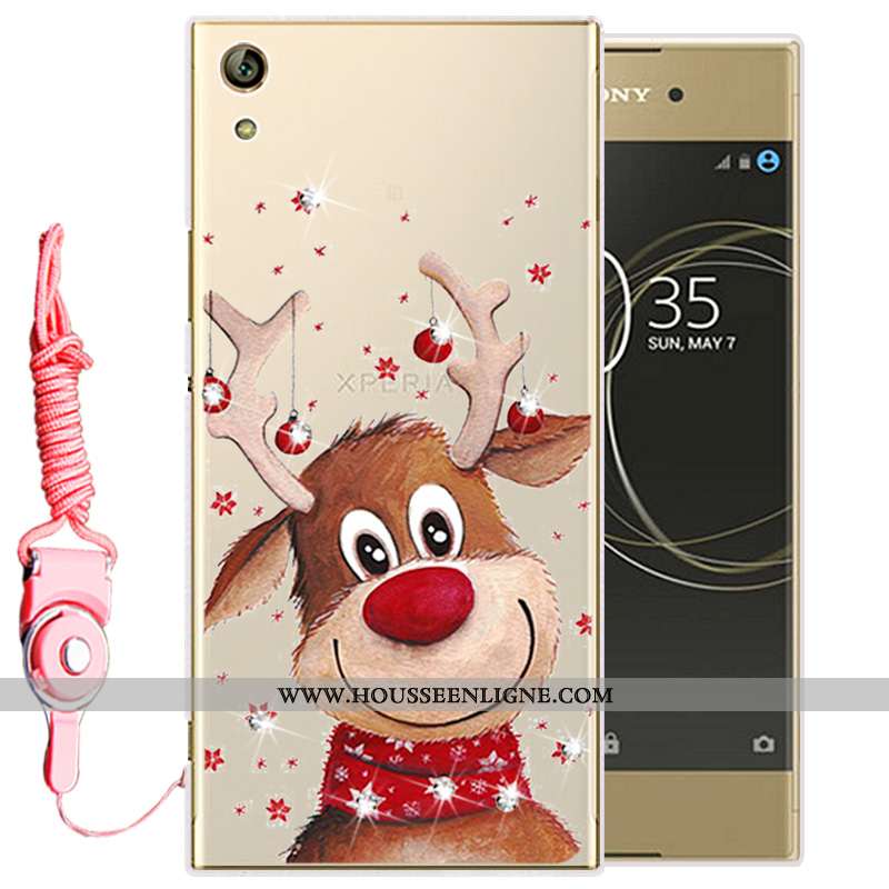 Housse Sony Xperia Xa1 Ultra Protection Fluide Doux Coque Étui Téléphone Portable Silicone Or Doré