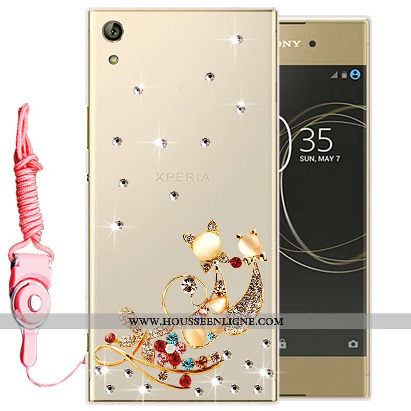 Housse Sony Xperia Xa1 Ultra Protection Fluide Doux Coque Étui Téléphone Portable Silicone Or Doré